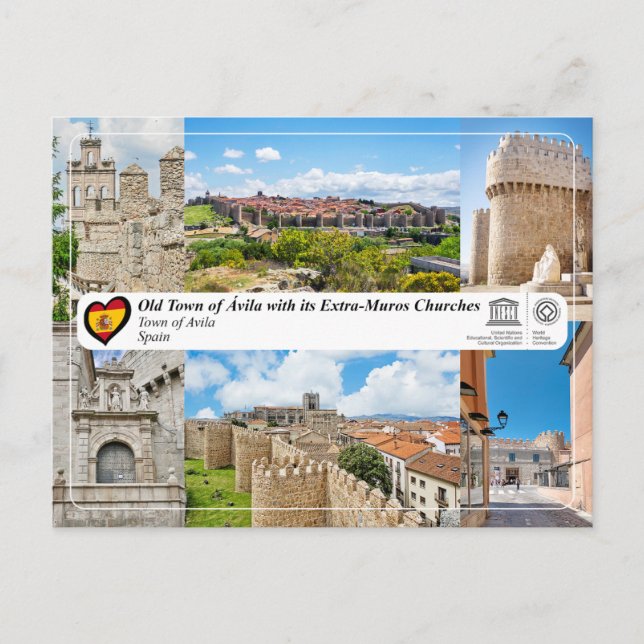 Carte Postale UNESCO WHS - Vieille ville d'Ávila et ses murs (Devant)