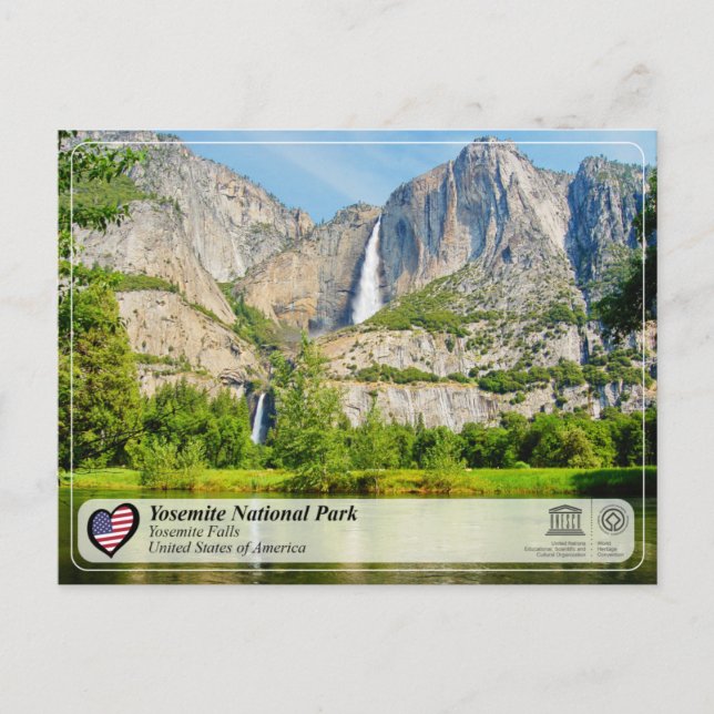 Carte Postale UNESCO WHS - Yosemite NP - Yosemite Falls Postcard (Devant)