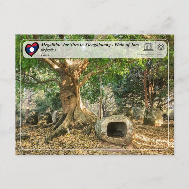 Carte Postale UNESCO - Xiengkhuang - Plaine des Jarres - ທົ່ງໄຫຫ (Devant)