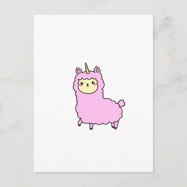 Carte Postale UNICORN ALPACA LAMA chemises, accessoires, cadeaux (Devant)