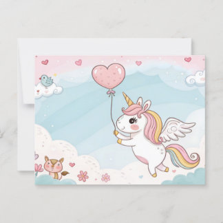 Carte Postale Unicorn and Friends Under the Sun