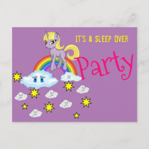 Carte postale Unicorn Arc-en-ciel nuages dormir su