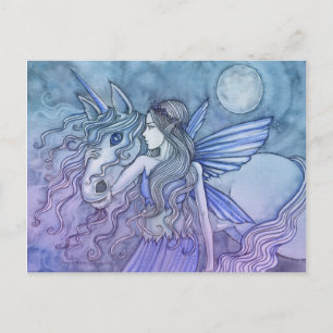 Carte postale Unicorn et Fairy par Molly Harrison