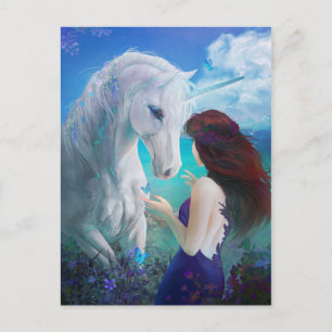 Carte Postale Unicorn Fairy Tale Imaginaire Art