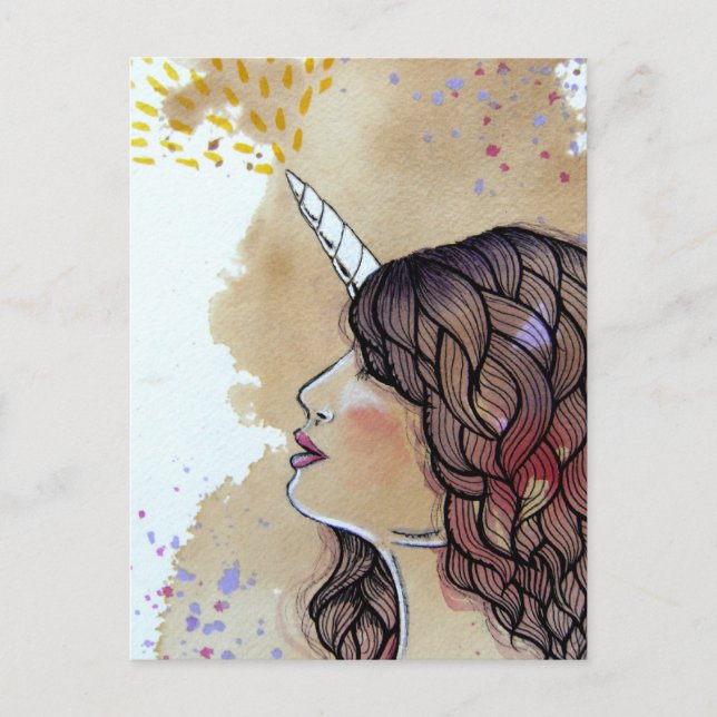 Carte Postale Unicorn Girl (Devant)