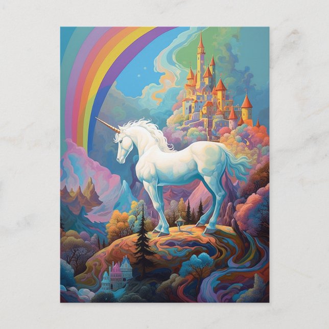 Carte Postale Unicorn Imaginaire Art (Devant)