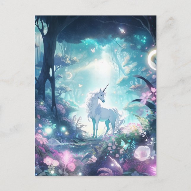 Carte Postale Unicorn Imaginaire Art (Devant)