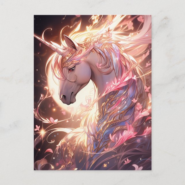 Carte Postale Unicorn Imaginaire Art (Devant)