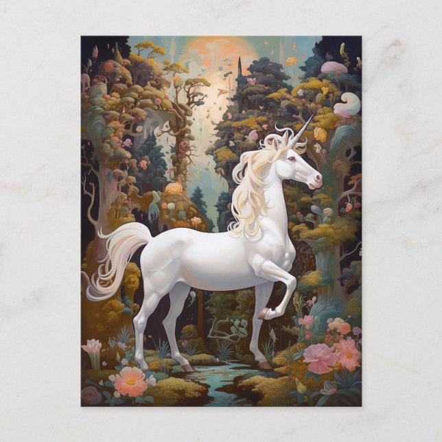 Carte Postale Unicorn Imaginaire Art (Devant)