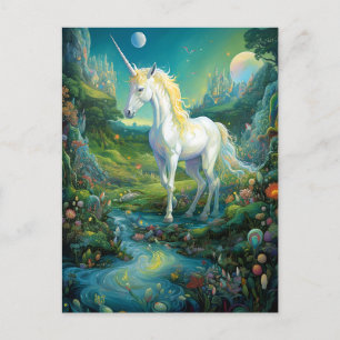 Carte Postale Unicorn Imaginaire Art