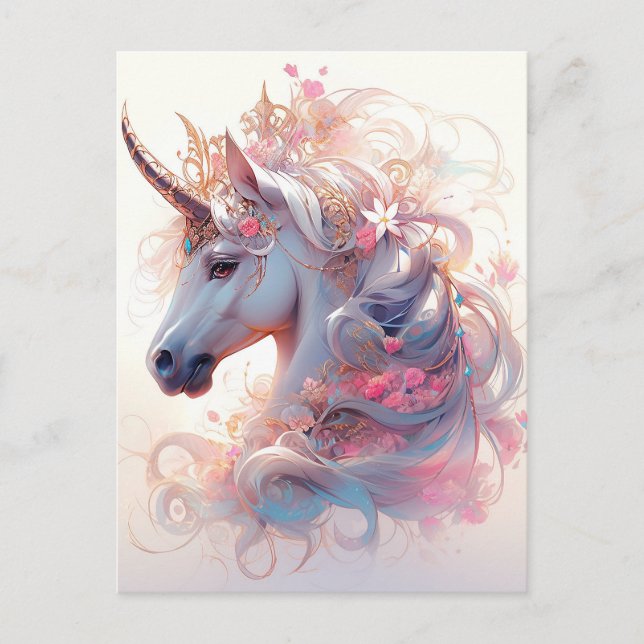 Carte Postale Unicorn Imaginaire Art (Devant)