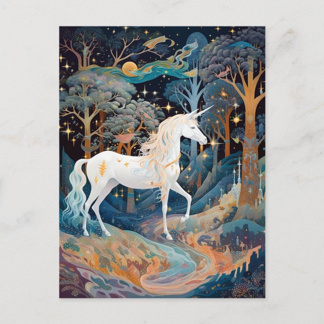 Carte Postale Unicorn Imaginaire Art (Devant)