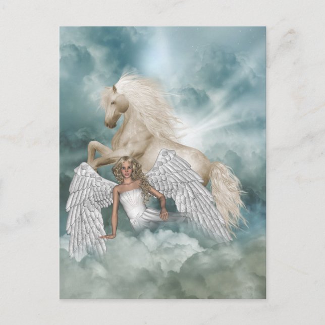 Carte postale Unicorn Magic Beauty Angel (Devant)