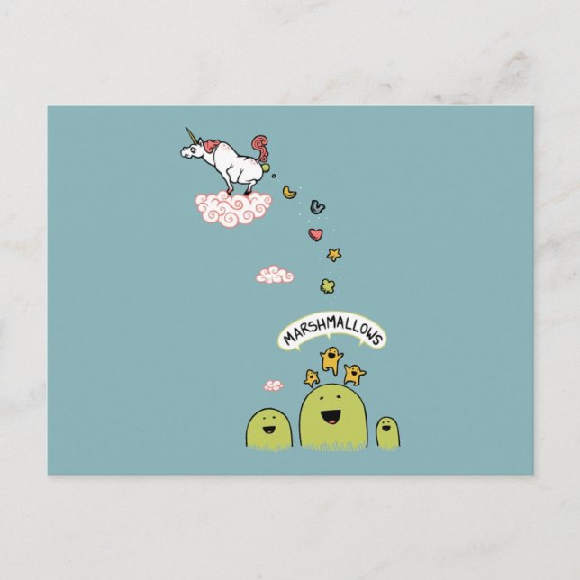 Carte Postale Unicorn Marshmallows (Devant)