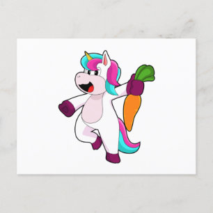 Carte Postale Unicorne avec carotte