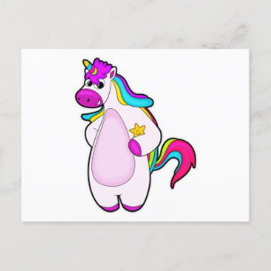 Carte Postale Unicorne avec étoile