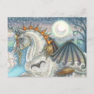 CARTE POSTALE UNICORNE DE HALLOWEEN GOTHIQUE AVEC AILES DE MAIN,