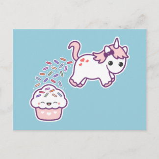Carte Postale Unicorne drôle Pooping