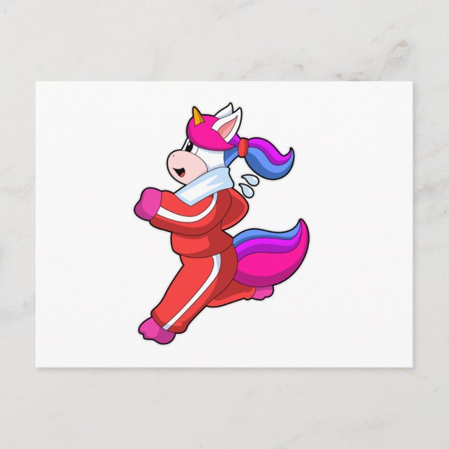 Carte Postale Unicorne en cours d'exécution (Devant)