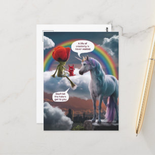 Carte Postale Unicorne et critères Une vie de créativité ne lais