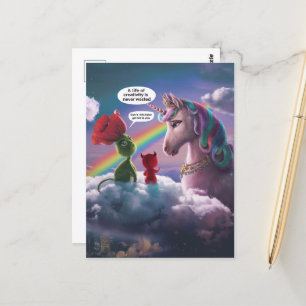 Carte Postale Unicorne et mignons critères Une vie de créativité