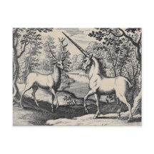 Unicorne et Stag dans la Forêt Magique