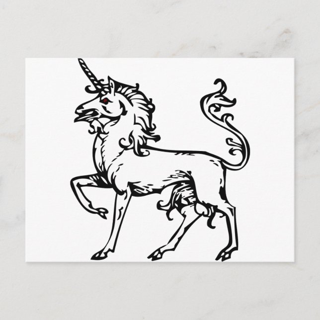 Carte Postale Unicorne héraldique (Devant)