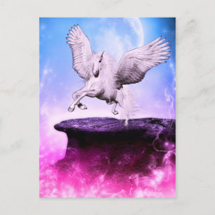 Carte Postale Unicorne Imaginaire rose
