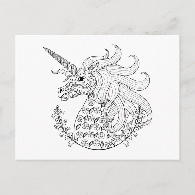 Carte Postale Unicorne inspirée (Devant)
