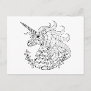 Carte Postale Unicorne inspirée