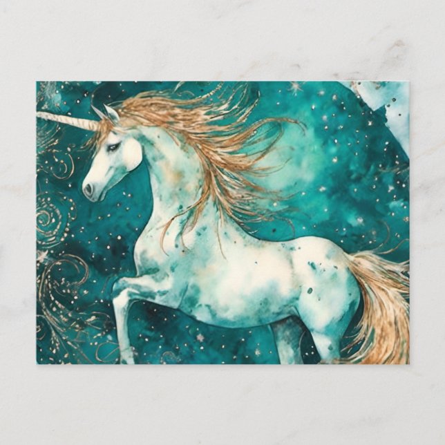 Carte Postale Unicorne magique (Devant)