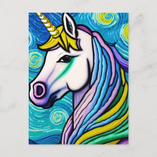 Carte Postale Unicorne magique