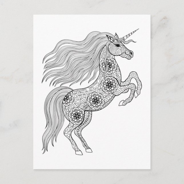 Carte Postale Unicorne magique inspirée (Devant)