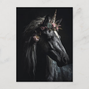 Carte Postale Unicorne noire