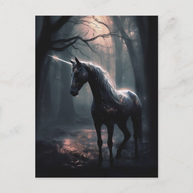 Carte Postale Unicorne noire (Devant)