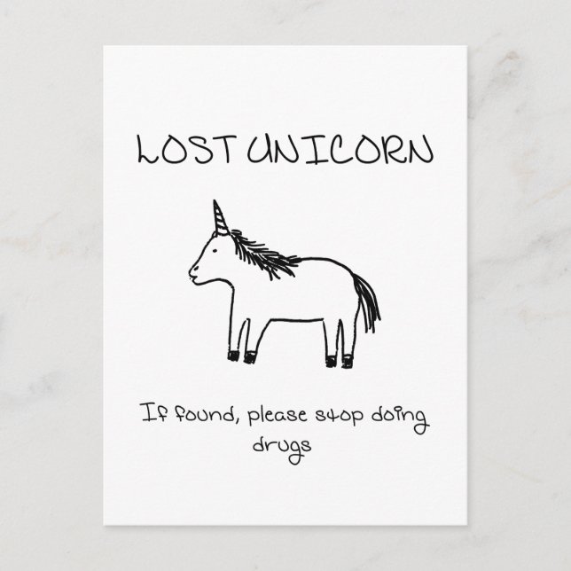 Carte Postale Unicorne perdue (Devant)