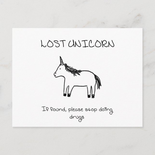 Carte Postale Unicorne perdue (Devant)