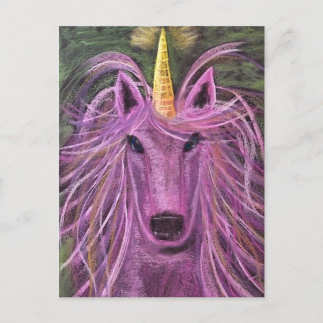 Carte Postale Unicorne rose funky (Devant)