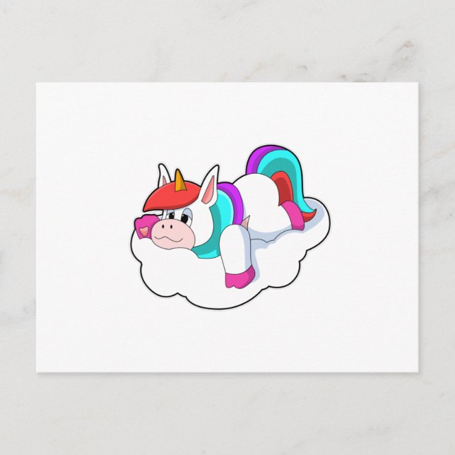 Carte Postale Unicorne sur les nuages (Devant)