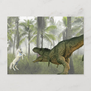 Carte Postale Unicorne Tyrannosaurus Dinosaur