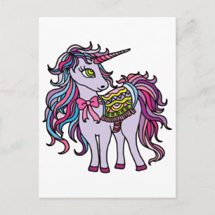 Carte Postale Unicorne violette
