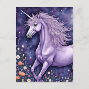 Carte Postale Unicorne violette