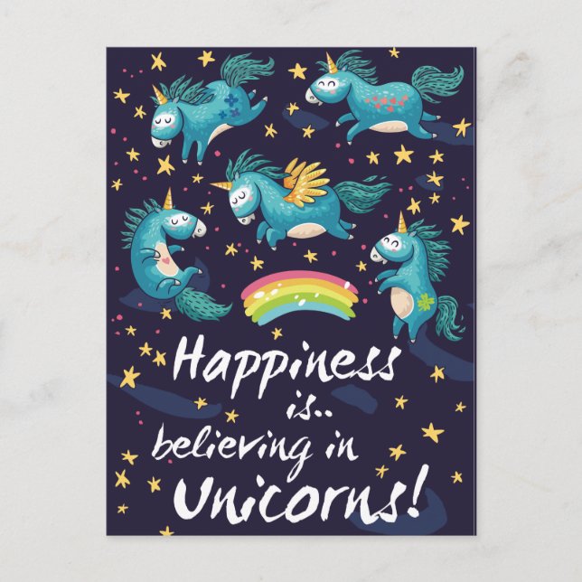Carte Postale Unicornes (Devant)