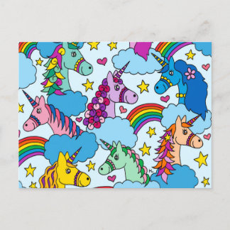 Carte Postale Unicornes