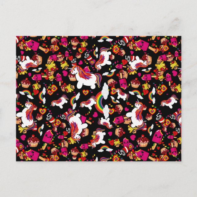 Carte Postale Unicornes - mignonne et magique - Cadeaux nommés (Devant)