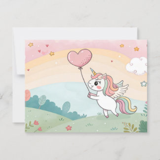 Carte Postale Unicorn's Heart Balloon