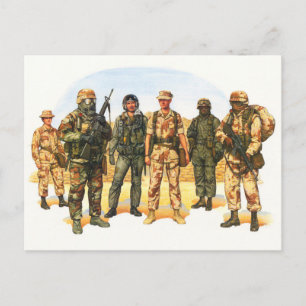 Carte Postale Uniformes de l'armée américaine au Moyen-Orient