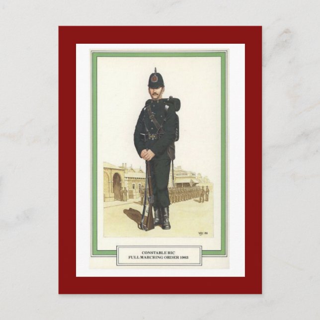 Carte Postale Uniformes militaires vintages, 1903, gendarme (Devant)