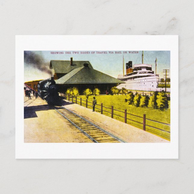 Carte Postale Union Depot à Sault Ste. Marie, Michigan (Devant)