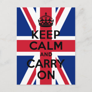 Carte Postale Union Jack Gardez votre calme et continuez